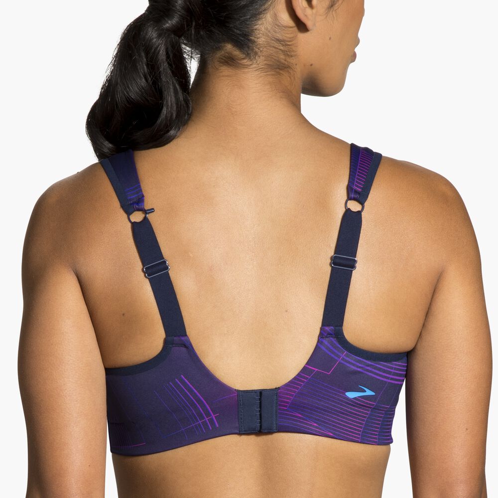 Brooks Convertible Sports Bra - Matrix Navy Print