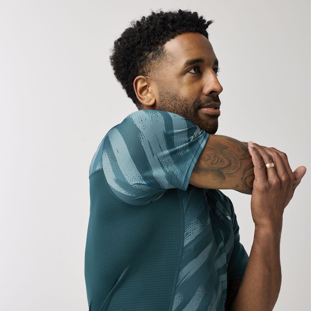 Brooks Atmosphere Short Sleeve 3.0 - Ultra Print/Deep Sea