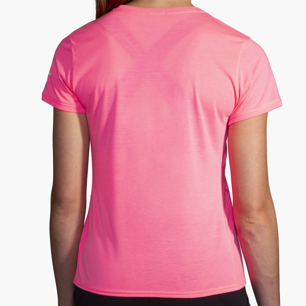 Brooks Distance Short Sleeve 3.0 - Neo Pink/Mountain Ziege