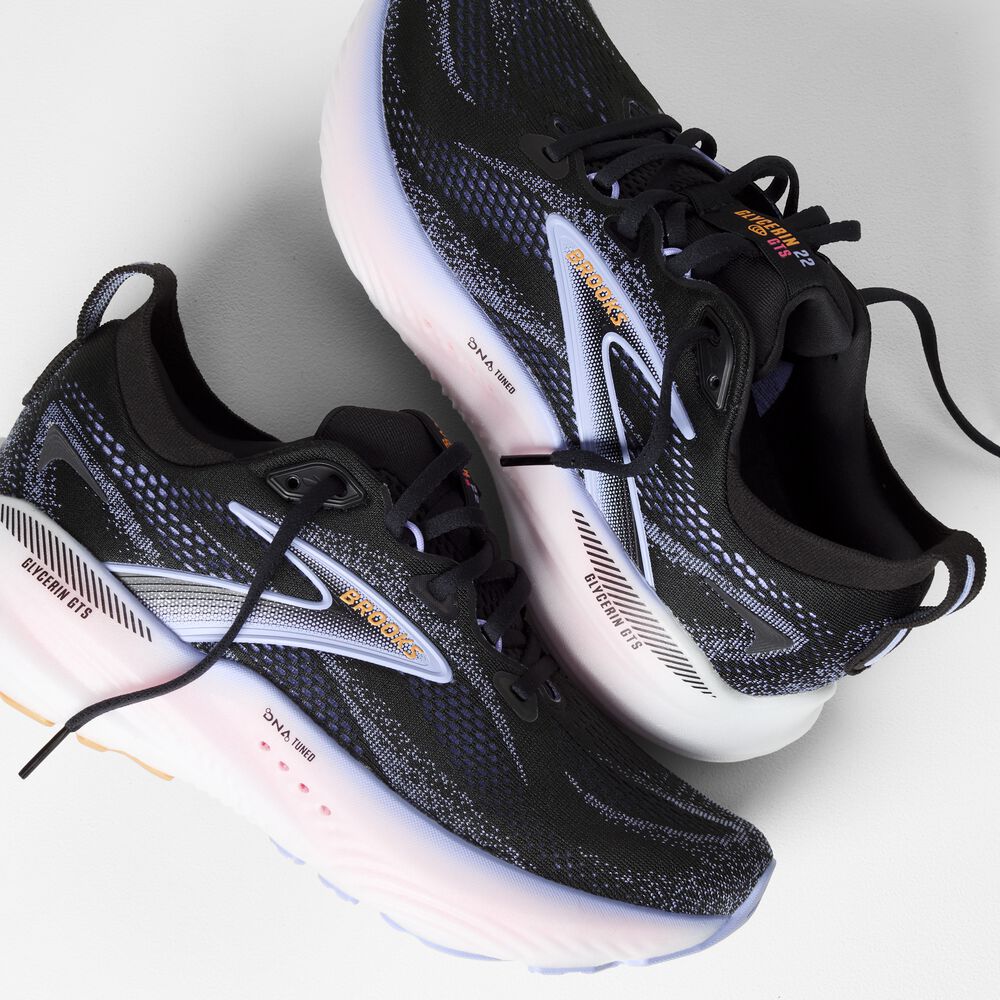Brooks Glycerin GTS 22 - Schwarz/Blaureiher/Orange
