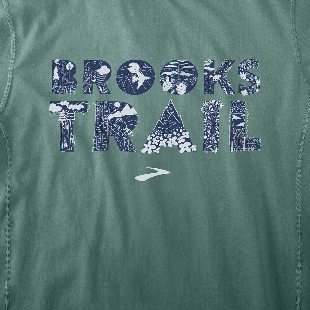 Brooks Distance Long Sleeve 2.0 - Salbeigrün/BR Trail Print