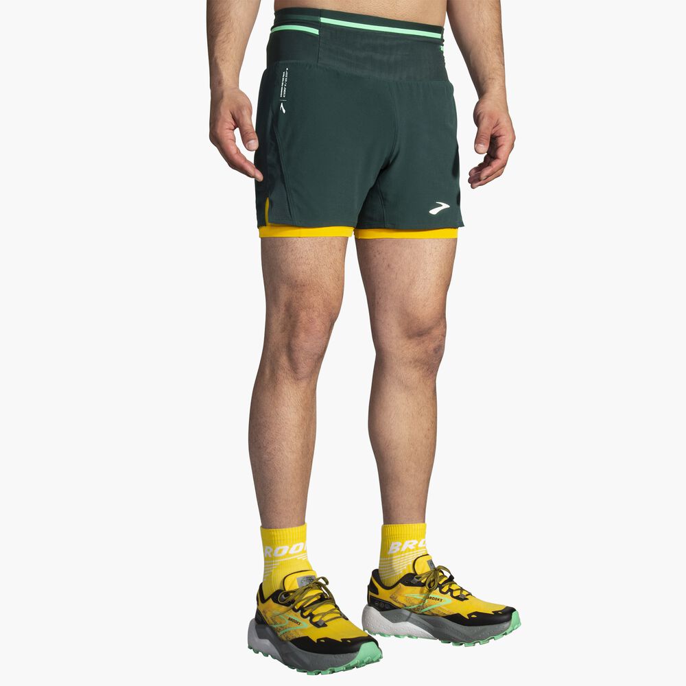 Brooks High Point 5" 2-in-1 Short 2.0 - Carbon/Zitronenchrom