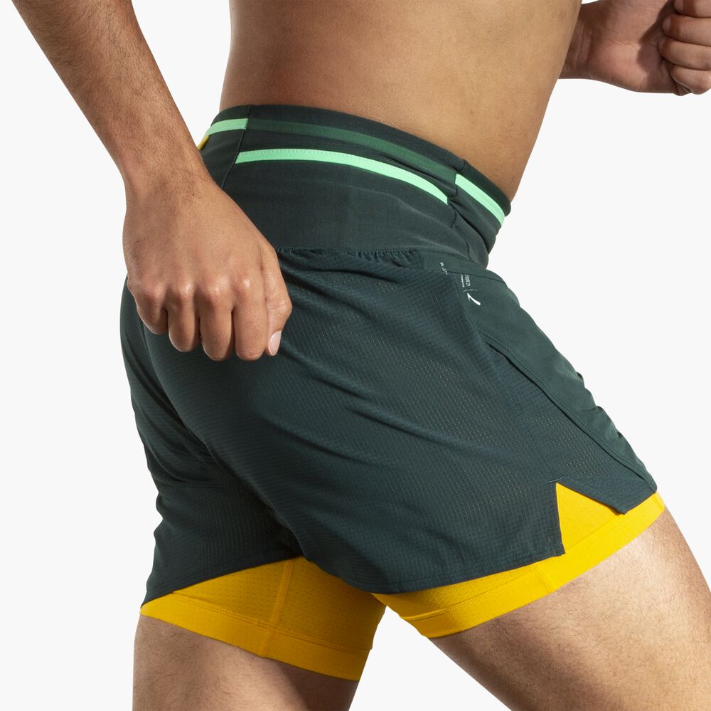 Brooks High Point 5" 2-in-1 Short 2.0 - Carbon/Zitronenchrom