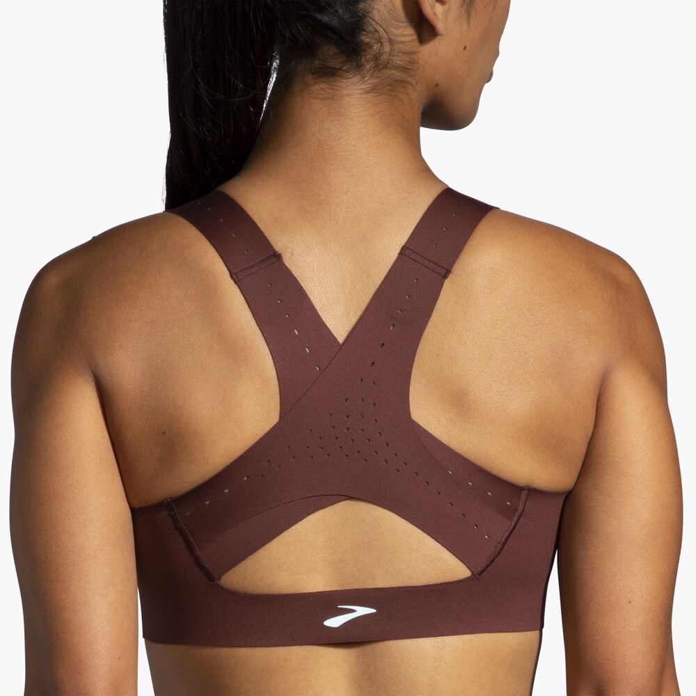 Brooks Zip 2.0 Sports Bra - Run Raisin/Eisblau/Kupfer