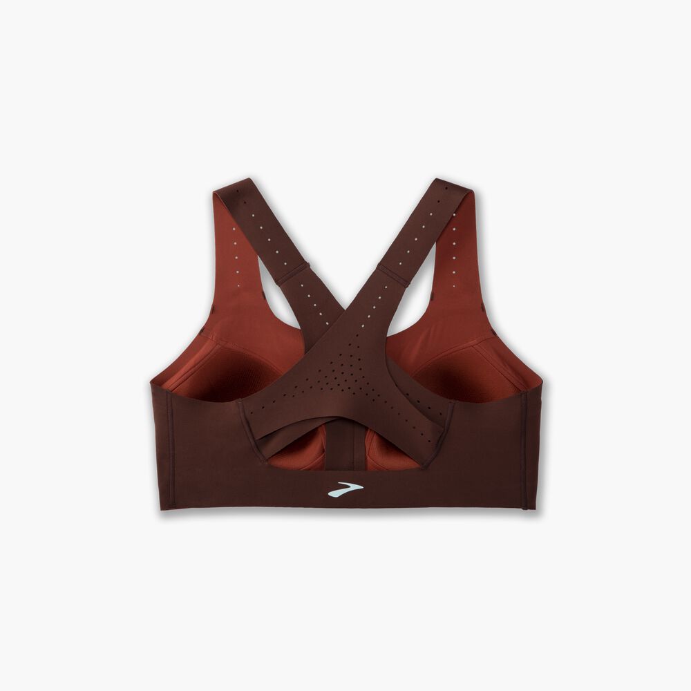 Brooks Zip 2.0 Sports Bra - Run Raisin/Eisblau/Kupfer