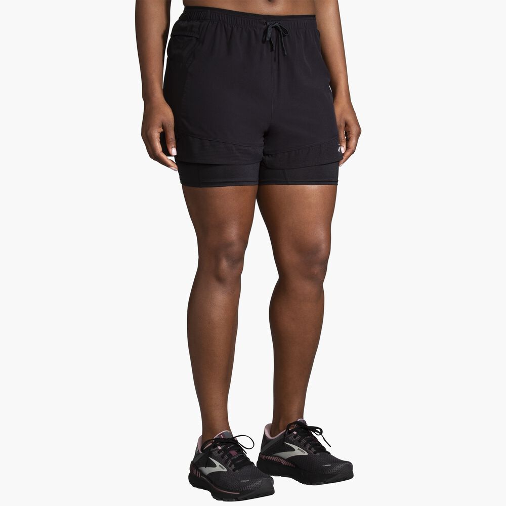 Brooks High Point 3" 2-in-1 Short - Schwarz