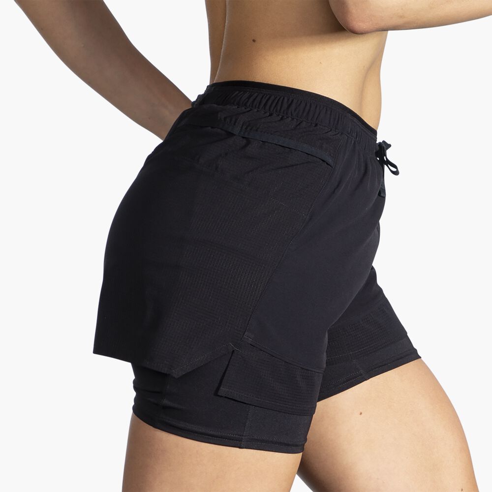 Brooks High Point 3" 2-in-1 Short - Schwarz