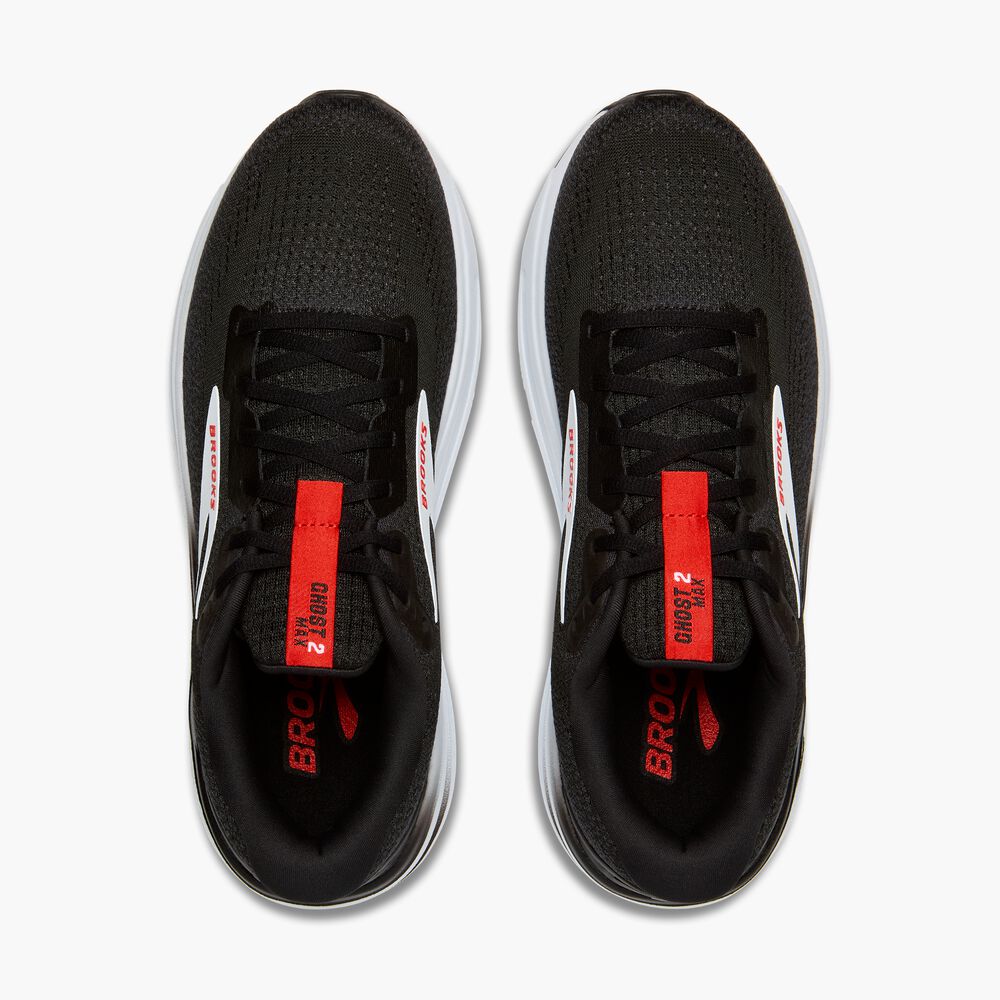 Brooks Ghost Max 2 - Schwarz/Weiß/Feuerrot