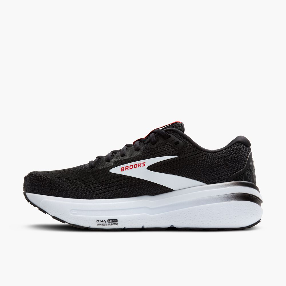 Brooks Ghost Max 2 - Schwarz/Weiß/Feuerrot