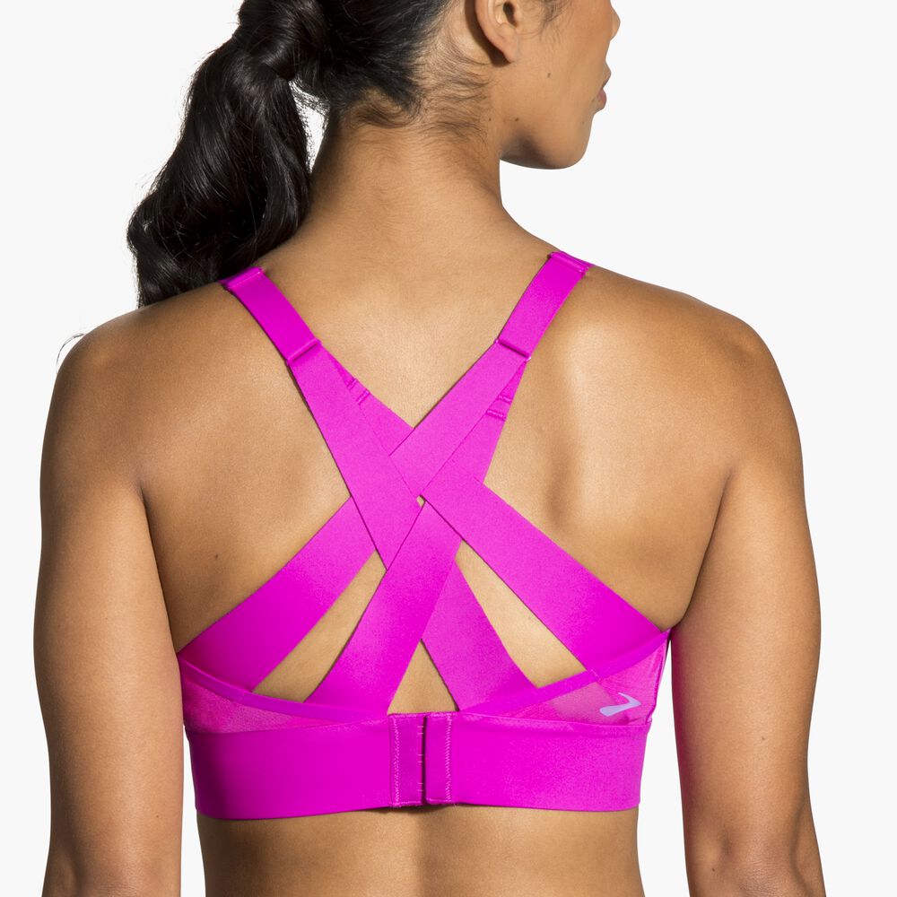Brooks Interlace Sports Bra - Magenta/Heliotrop