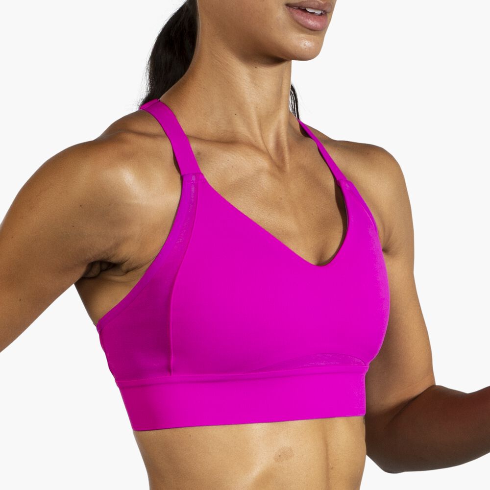 Brooks Interlace Sports Bra - Magenta/Heliotrop