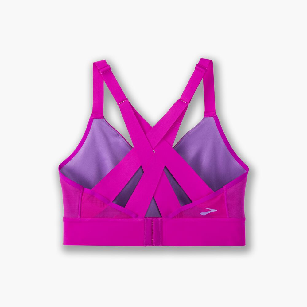Brooks Interlace Sports Bra - Magenta/Heliotrop