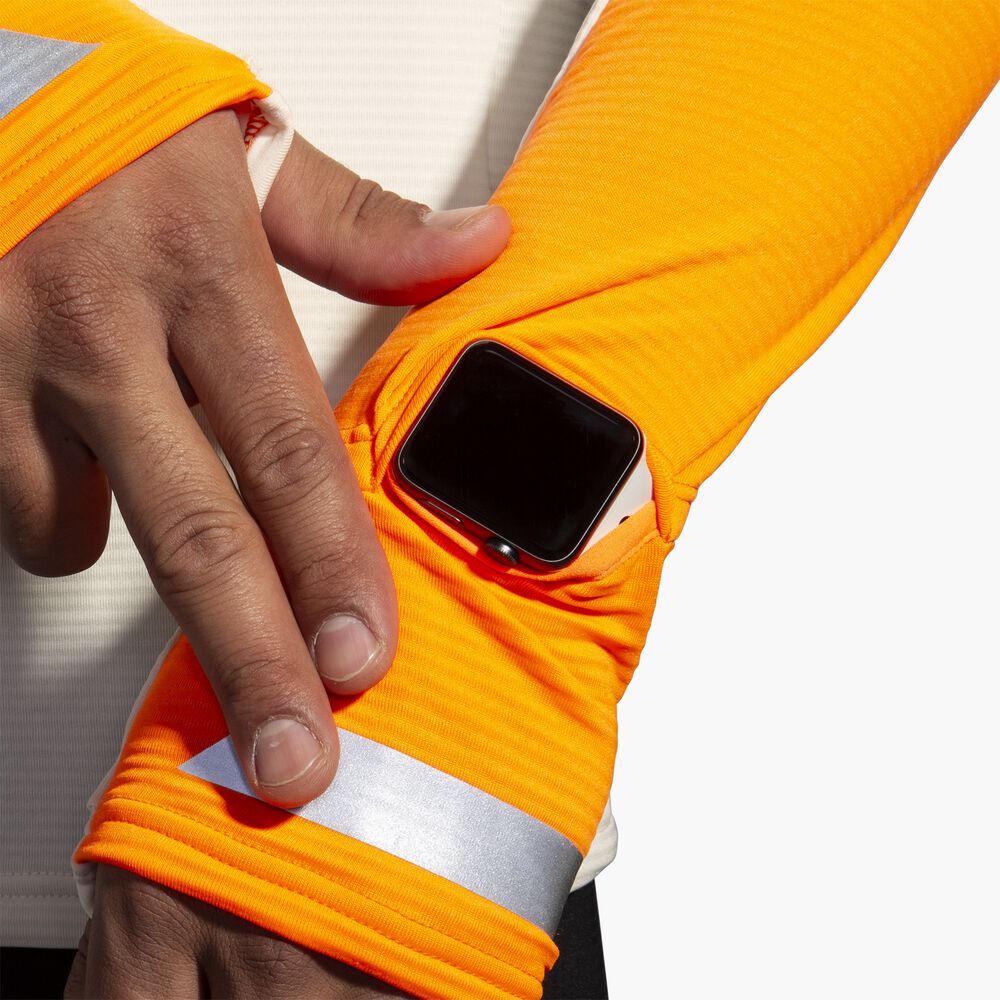 Brooks Run Visible Thermal Hoodie 2.0 - Ecru/Fluoro Flash/Schwarz