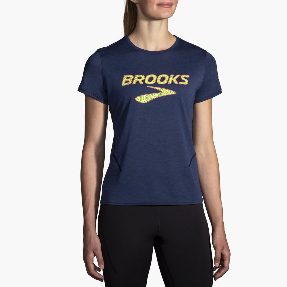 Brooks Distance Short Sleeve 3.0 - Ocean/Brooks