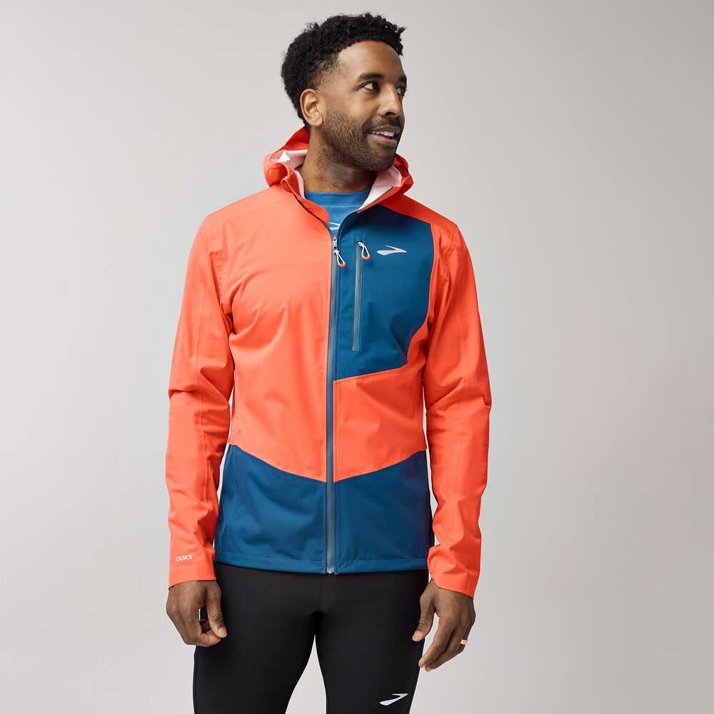 Brooks High Point Waterproof Jacket 2 - Flame/Deep Sea