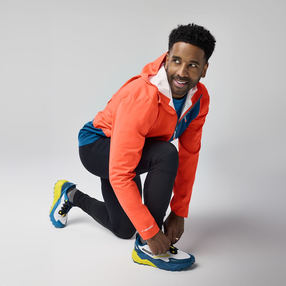 Brooks High Point Waterproof Jacket 2 - Flame/Deep Sea