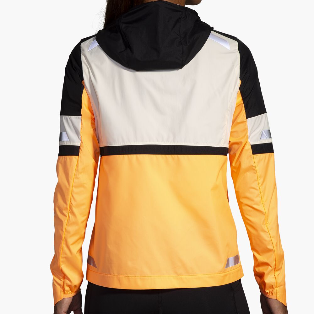 Brooks Run Visible Jacket 2.0 - Ecru/Fluoro Flash/Schwarz