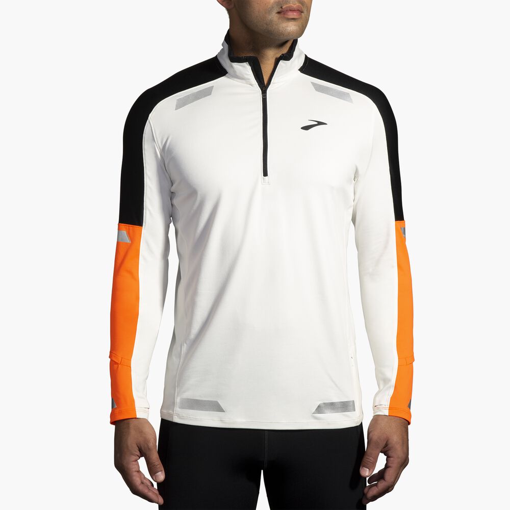 Brooks Run Visible 1/2 Zip 2.0 - Ecru/Fluoro Flash/Schwarz