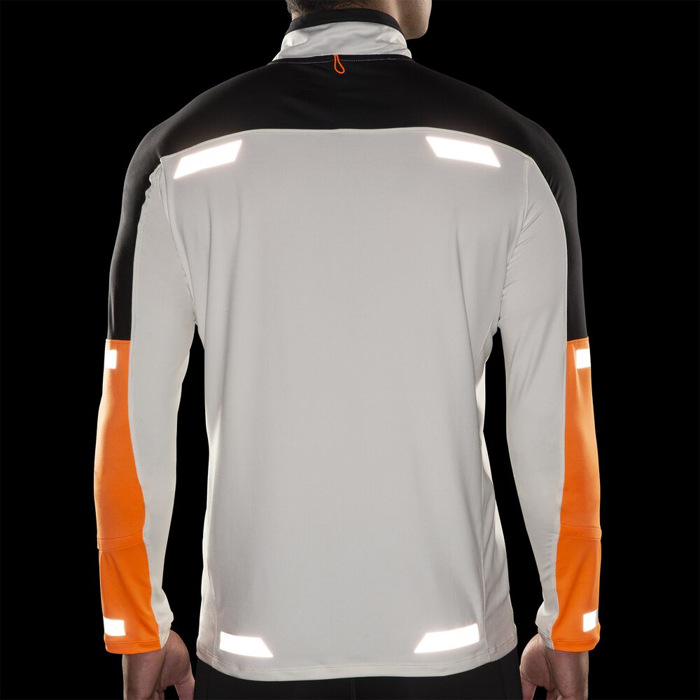 Brooks Run Visible 1/2 Zip 2.0 - Ecru/Fluoro Flash/Schwarz