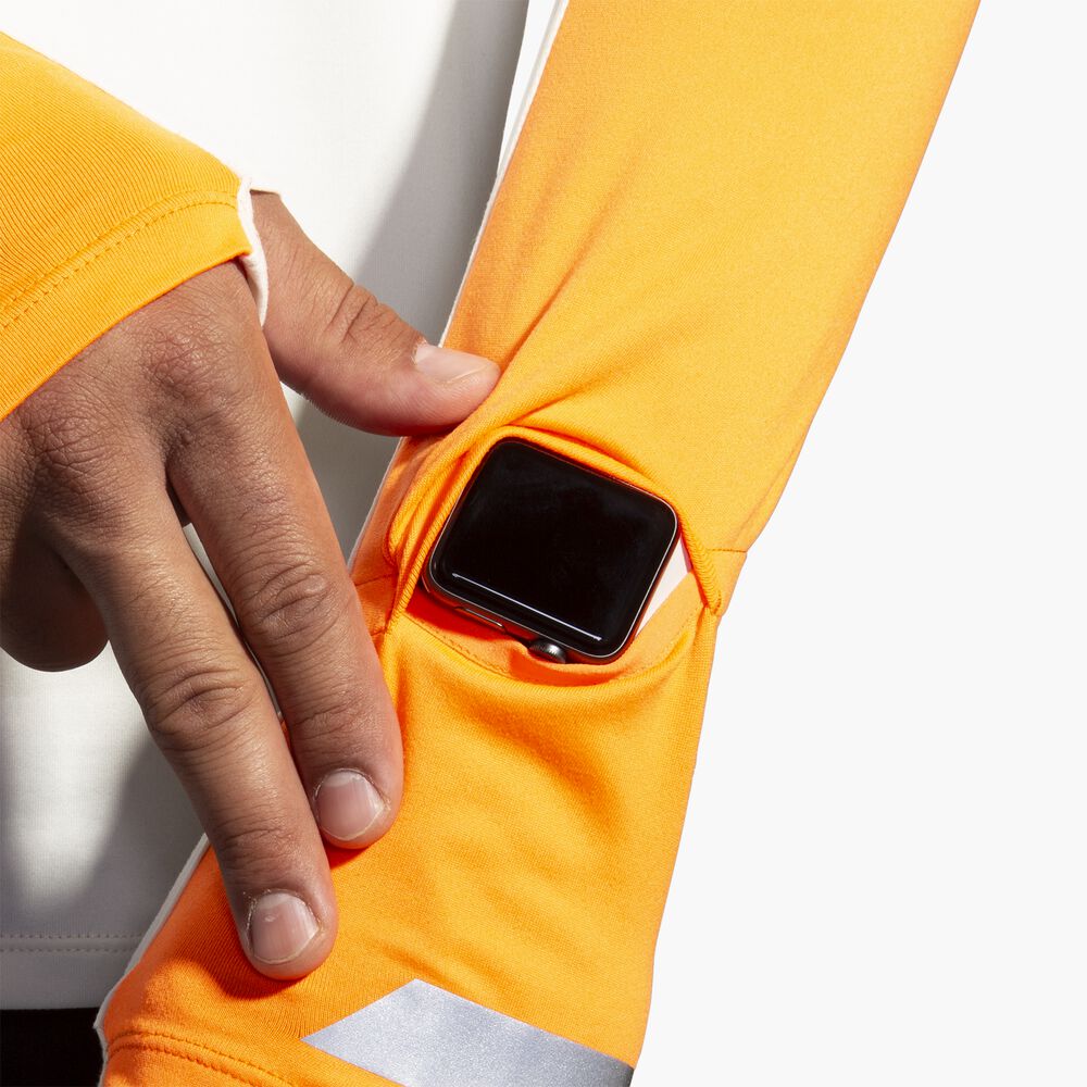 Brooks Run Visible 1/2 Zip 2.0 - Ecru/Fluoro Flash/Schwarz