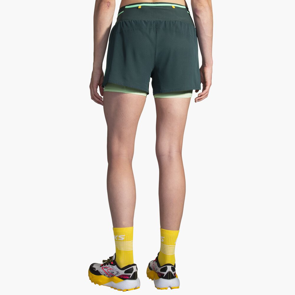 Brooks High Point 3" 2-in-1 Short 2.0 - Carbon/Gletschergrün