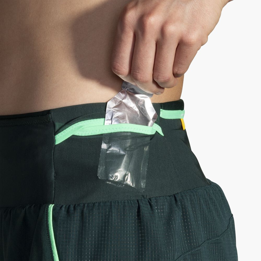 Brooks High Point 3" 2-in-1 Short 2.0 - Carbon/Gletschergrün