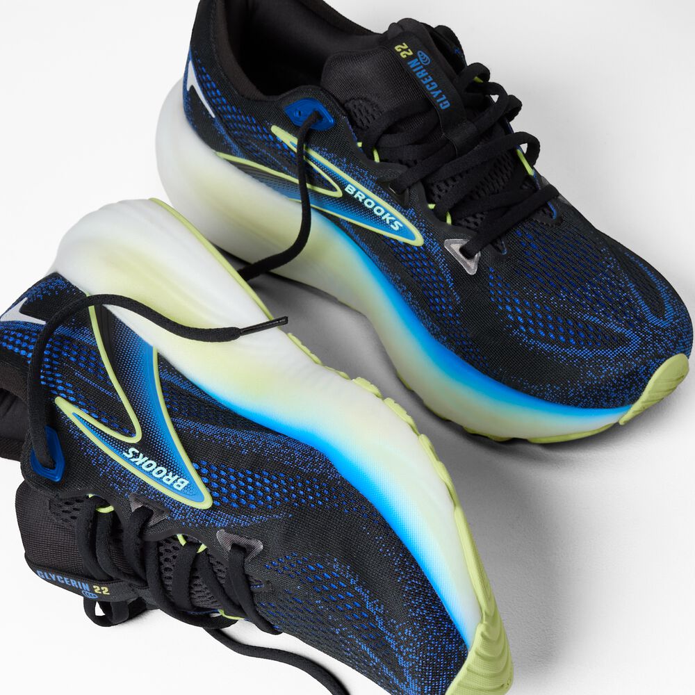 Brooks Glycerin 22 - Schwarz/Kobalt/Neo Gelb