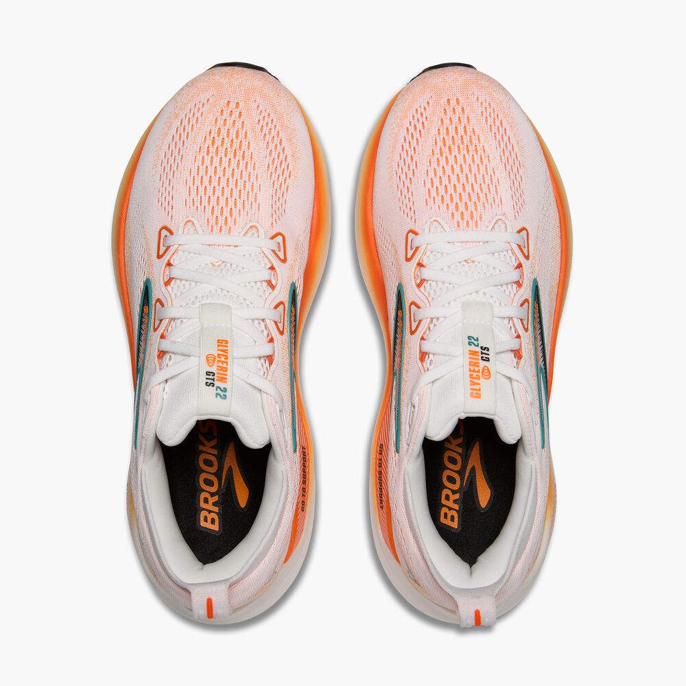 Brooks Glycerin GTS 22 - Weiß/Orange/Grünschiefer