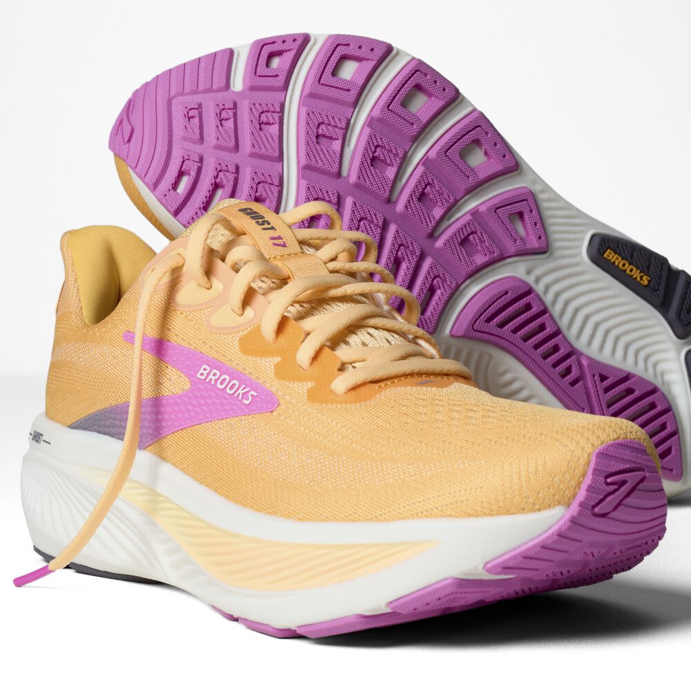 Brooks Ghost 17 - Aprikose/Grau/Pink