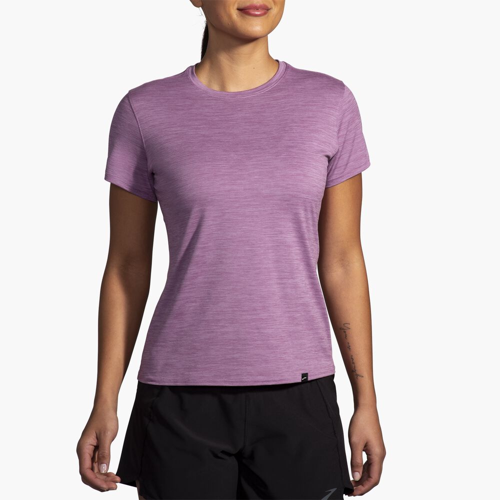 Brooks Luxe Short Sleeve - Hochwertige verwaschene Pflaume