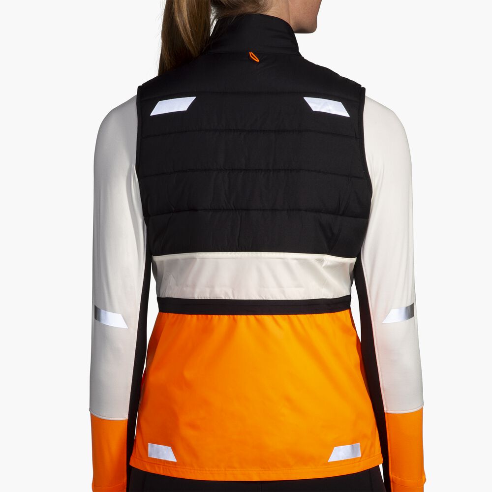 Brooks Run Visible Insulated Vest 2.0 - Ecru/Fluoro Flash/Schwarz