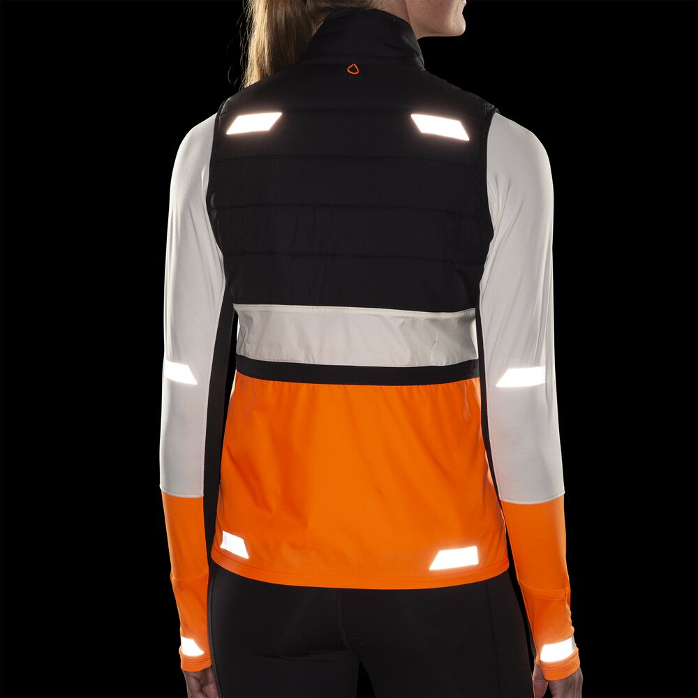 Brooks Run Visible Insulated Vest 2.0 - Ecru/Fluoro Flash/Schwarz