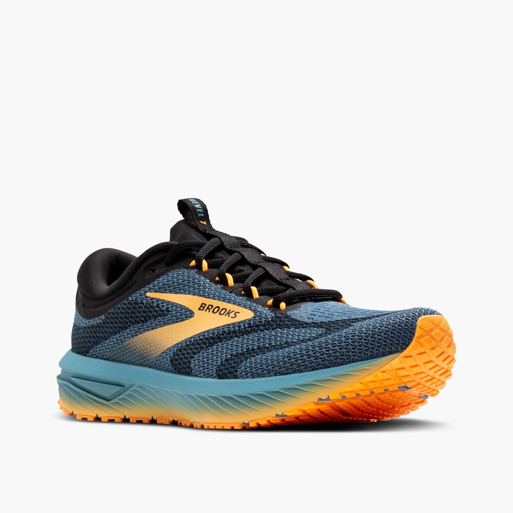 Brooks Revel 7 - Sturmblau/Schwarz/Orange Pop