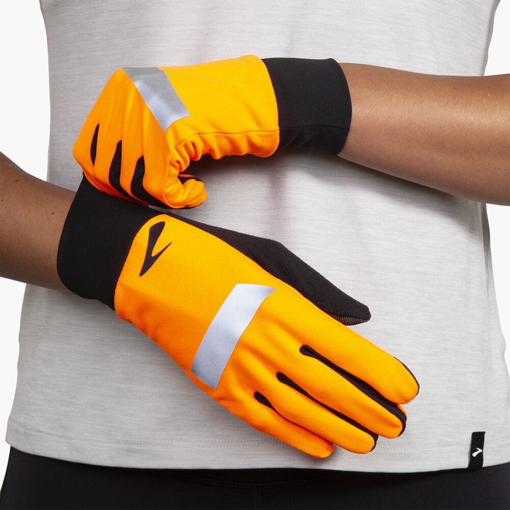 Brooks Fusion Midweight Glove 2.0 - Fluoro Flash/Schwarz
