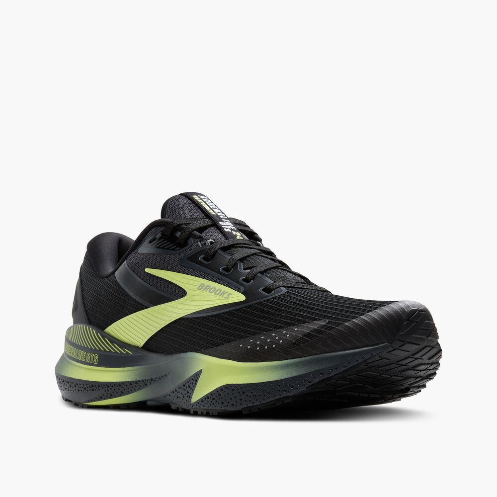 Brooks Adrenaline GTS 24 Weatherized - Schwarz/Ebenholz/Neugelb