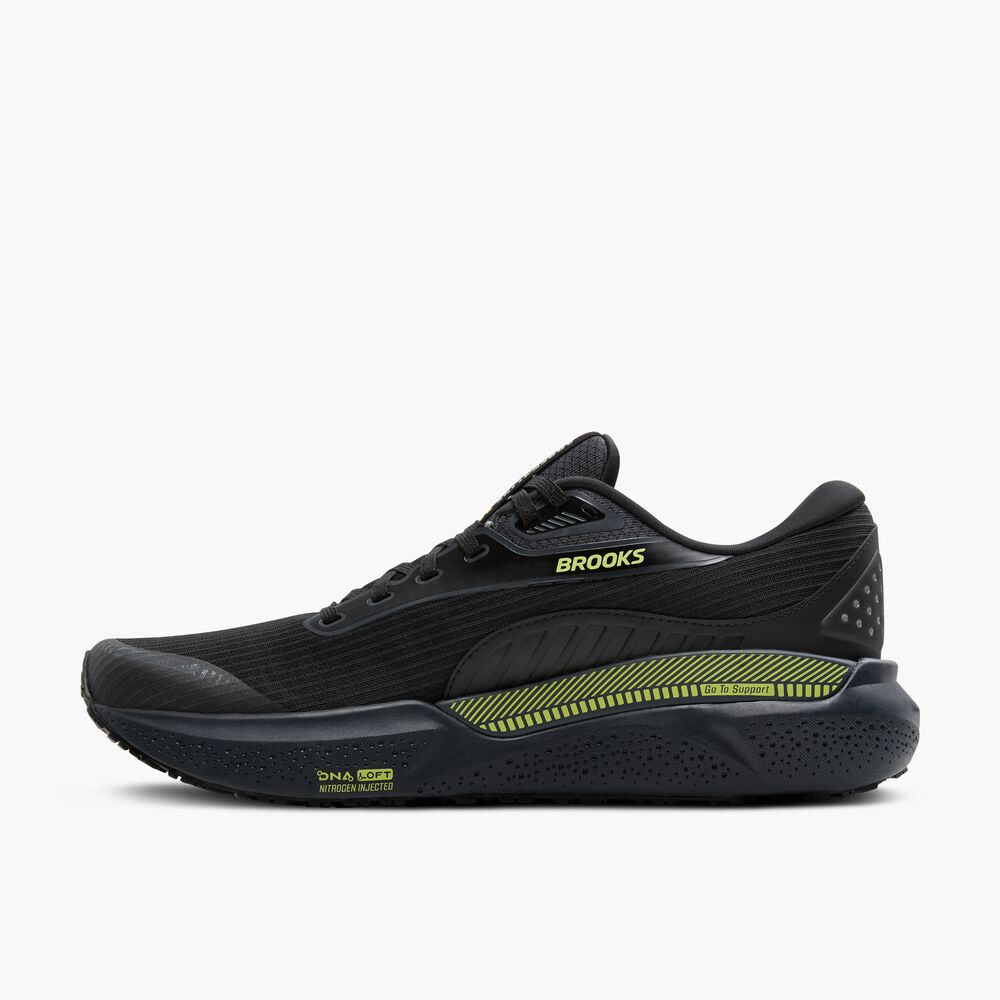 Brooks Adrenaline GTS 24 Weatherized - Schwarz/Ebenholz/Neugelb