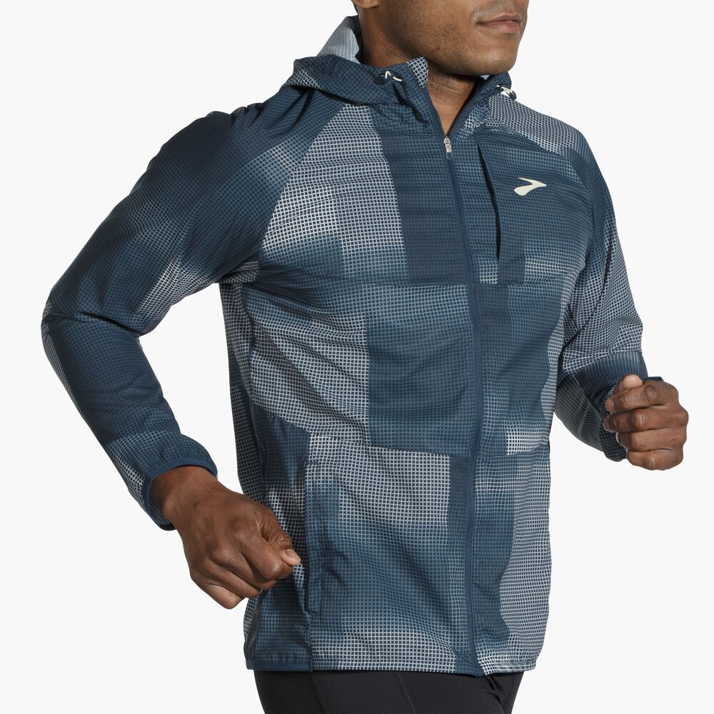 Brooks Canopy Jacket - Indigo Rush Altitude Print