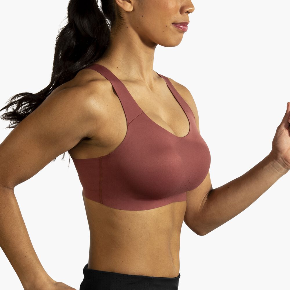 Brooks Dare Scoopback Run Bra - Terrakotta
