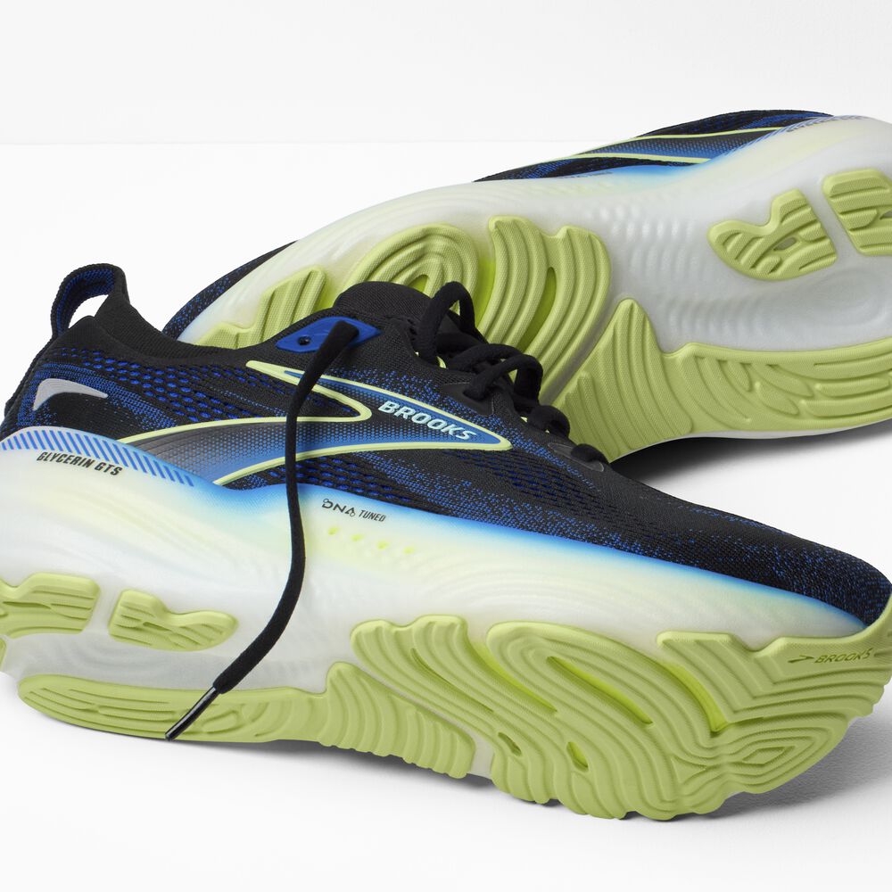 Brooks Glycerin GTS 22 - Schwarz/Kobalt/Neo Yellow