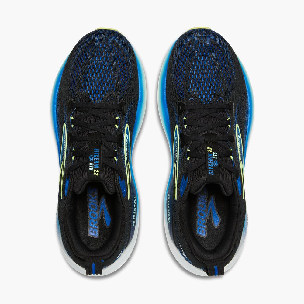 Brooks Glycerin GTS 22 - Schwarz/Kobalt/Neo Yellow