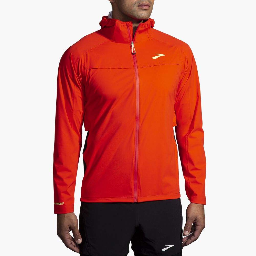 Brooks High Point Waterproof Jacket - Cherry Tomato/Phantom Grey