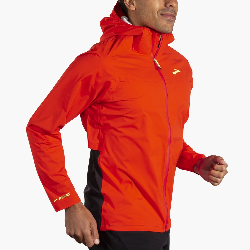 Brooks High Point Waterproof Jacket - Cherry Tomato/Phantom Grey