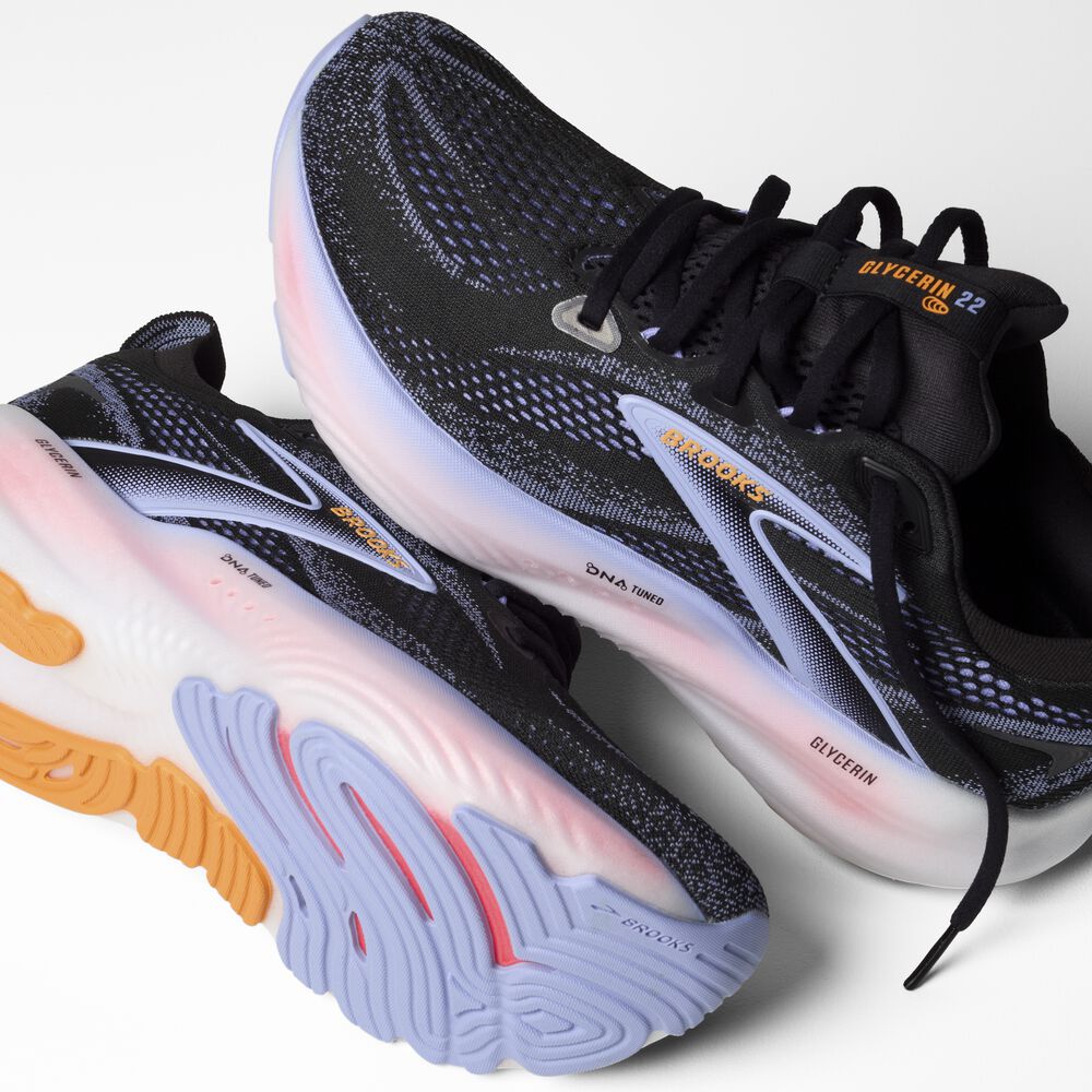 Brooks Glycerin 22 - Schwarz/Blaureiher/Orange