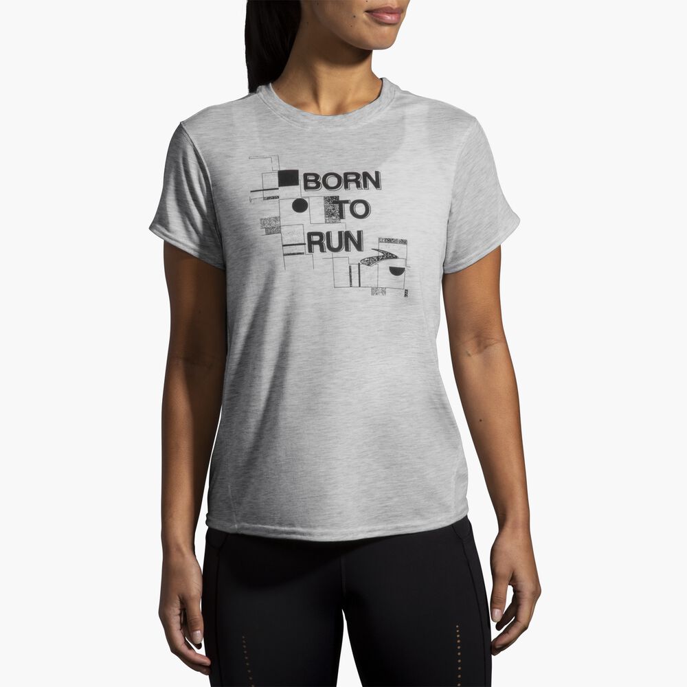 Brooks Distance Graphic Short Sleeve - Schwarz