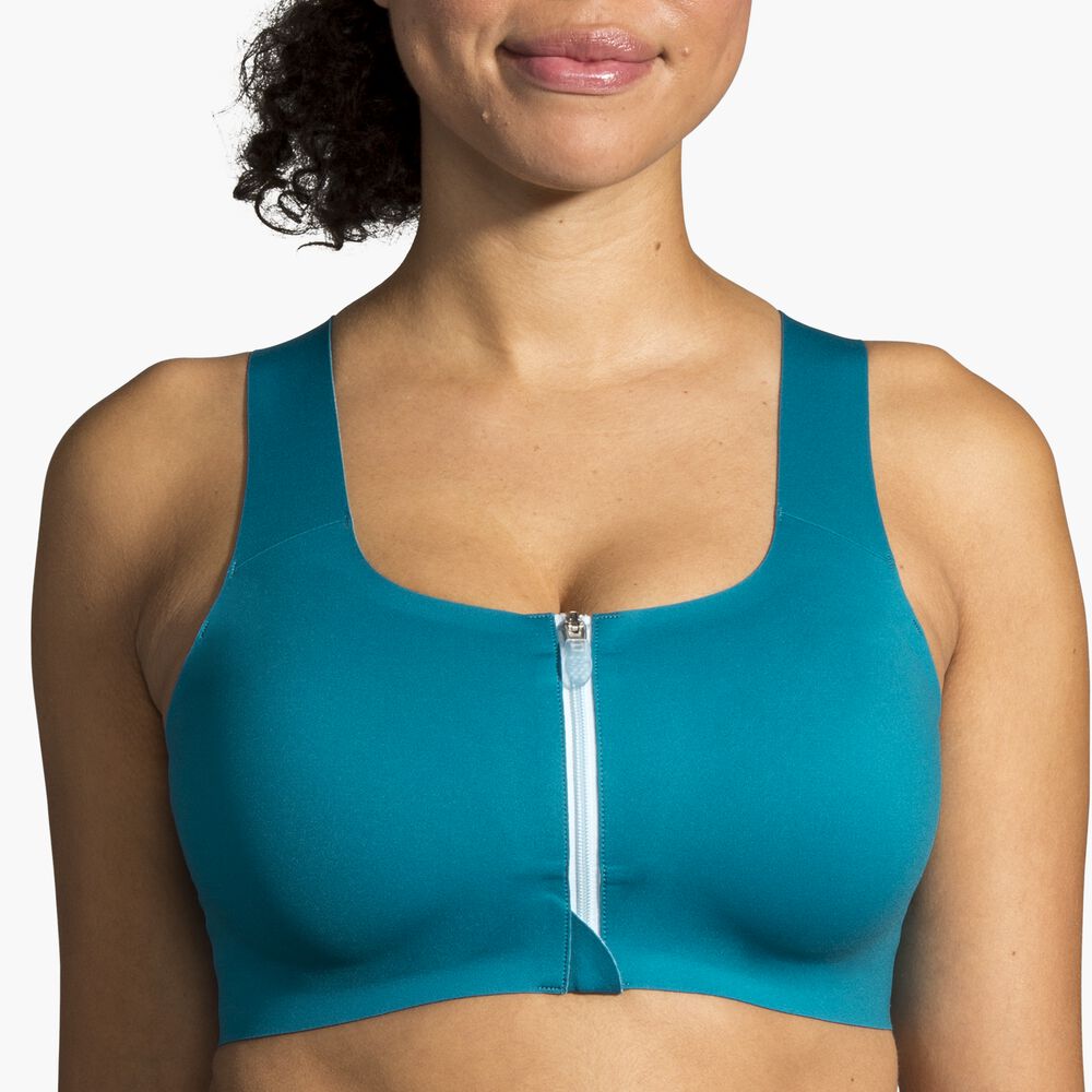 Brooks Dare Zip Run Bra - Meeresblau