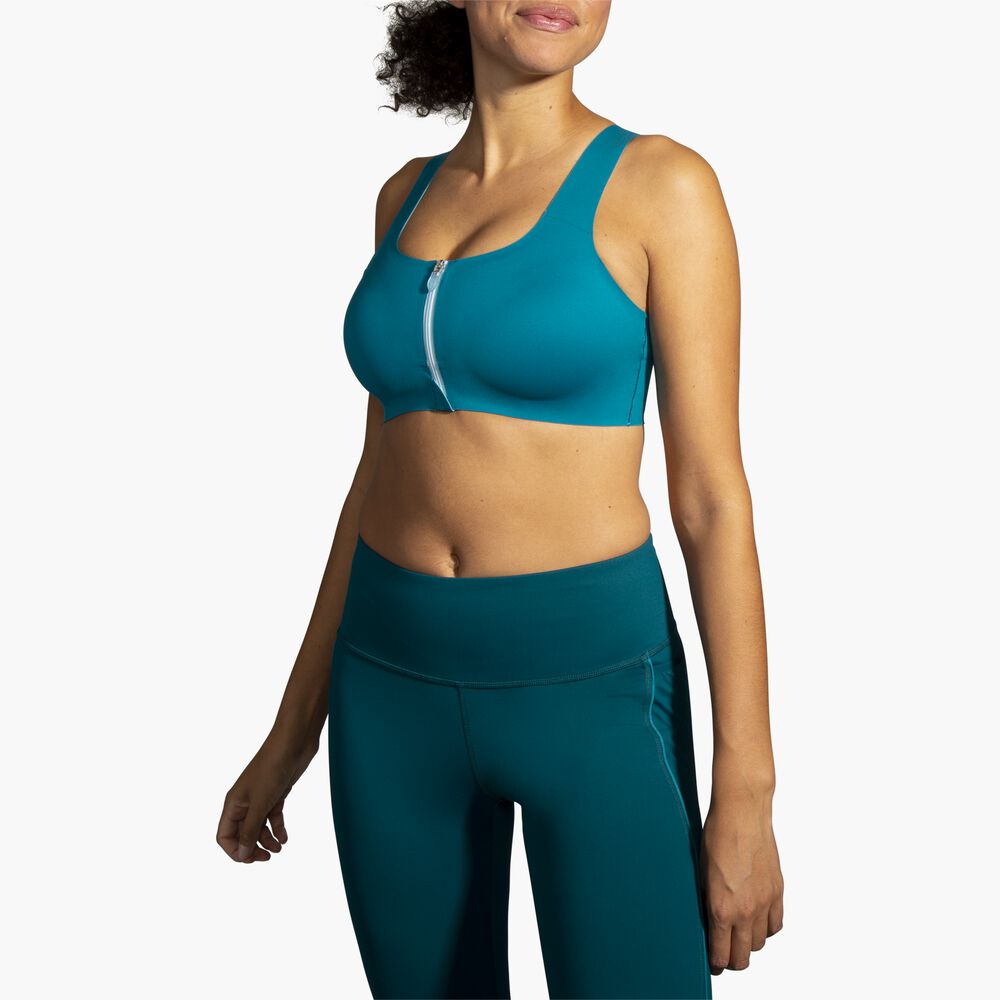 Brooks Dare Zip Run Bra - Meeresblau