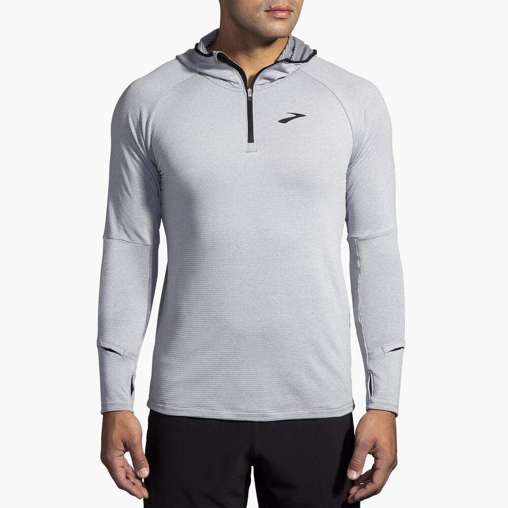 Brooks Notch Thermal Hoodie 2.0 - Ht. Asche/Schwarz