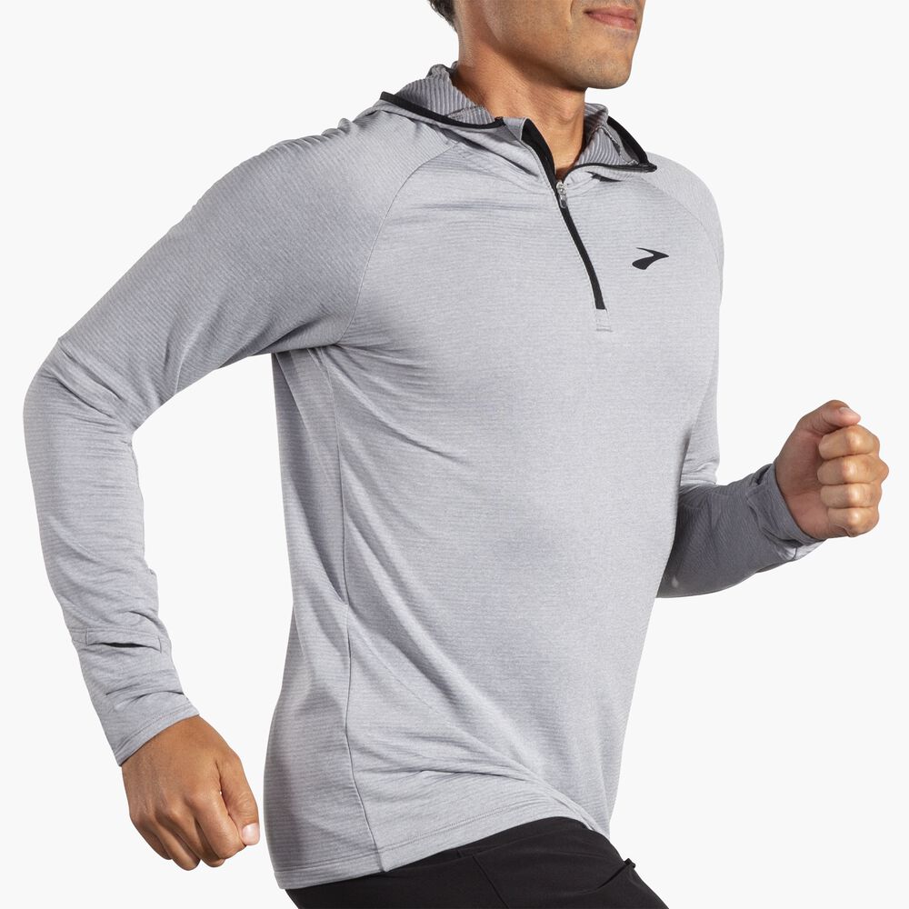 Brooks Notch Thermal Hoodie 2.0 - Ht. Asche/Schwarz