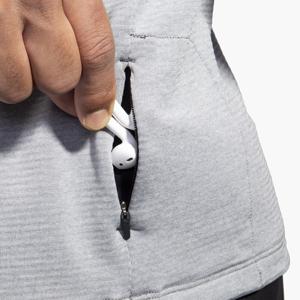 Brooks Notch Thermal Hoodie 2.0 - Ht. Asche/Schwarz