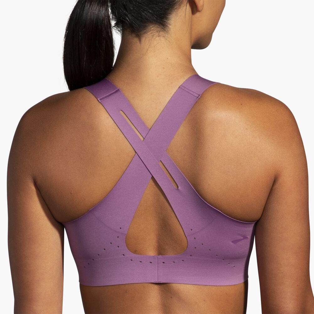 Brooks Crossback 2.0 Sports Bra - Gewaschene Pflaume